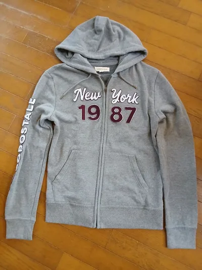 AEROPOSTALE ジップアップパーカー グレー New York Y2K