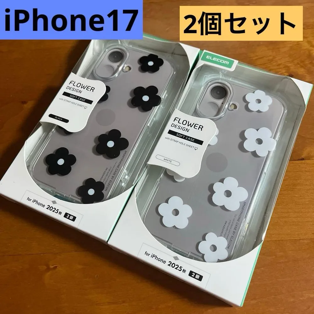 【2個セット】iPhone17 ソフトケース カバー ストラップホールシート付