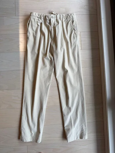 極美品 BRIGLIA1949 コーデュロイパンツ アイボリー 46 イタリア製