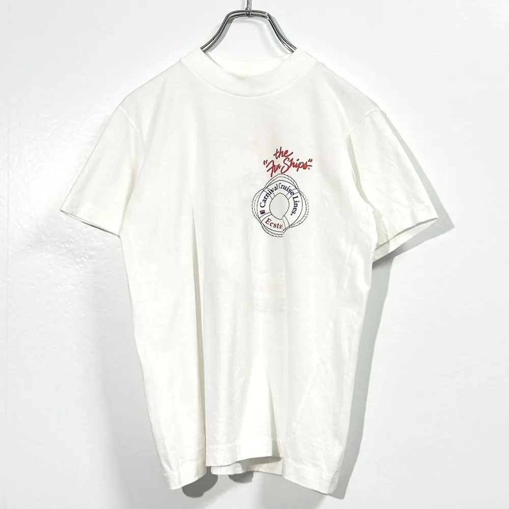 80sヴィンテージ・Tシャツ アメリカ マイアミ クルーズ 企業物 白S
