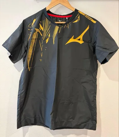 MIZUNO 半袖 ピステ ブラック ゴールド