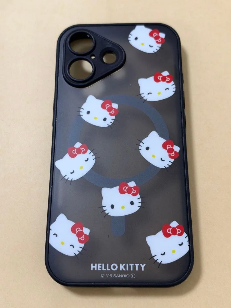 ハローキティ iPhone17ケース ブラック