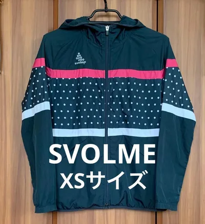 【訳あり】svolme ドット柄 ウィンドブレーカー フード付き XSサイズ