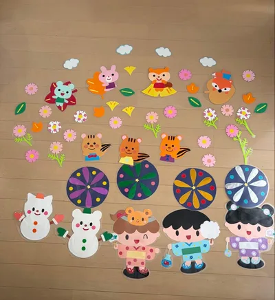 保育士 壁面 まとめ売り ハンドメイド ラミネート加工済 すぐ飾れる