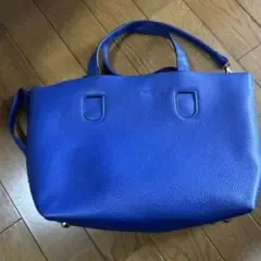 ブルー 2way ショルダーバッグ ハンドバッグ