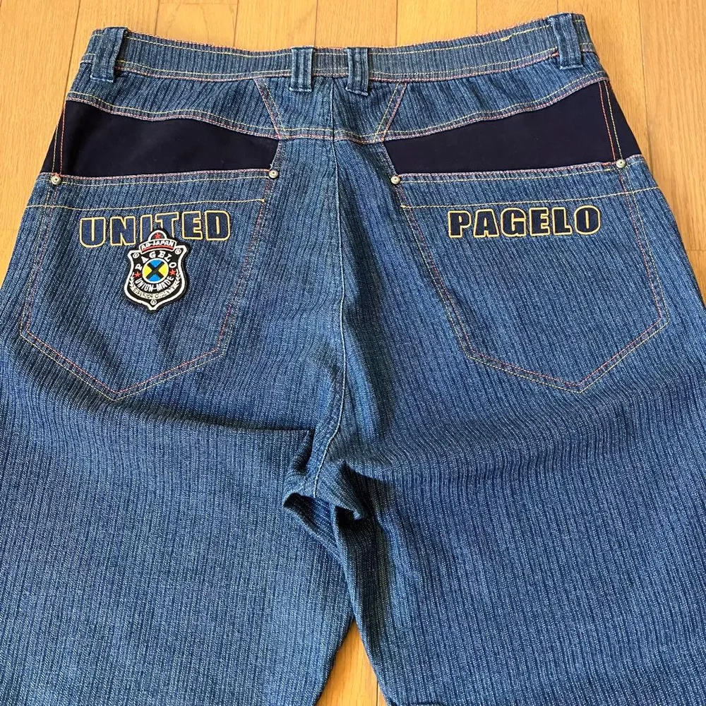 PAGELO パジェロ ウエスト95センチ バギー ストライプ デニム ジーンズ
