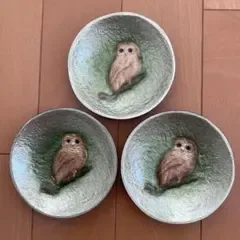 安藤七宝店 梟 銘々皿 3枚セット