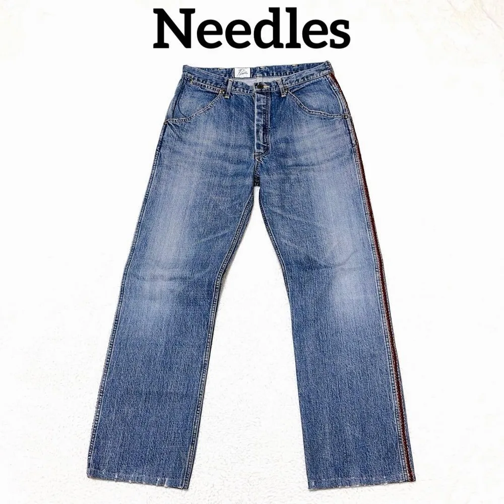 Needles サイドライン デニムパンツ S 日本製 コットン100%