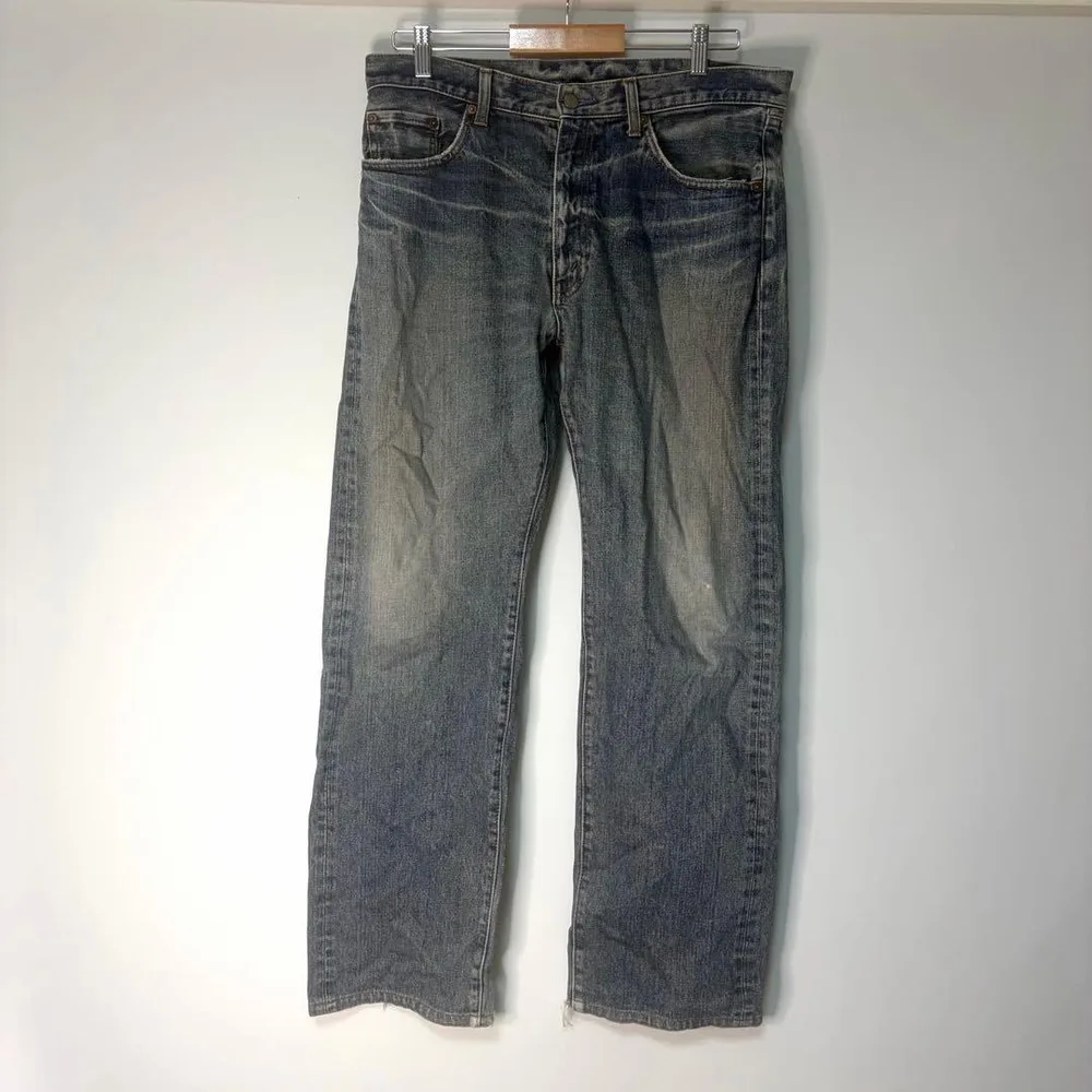 ボロデニム y2k デニムパンツ ジーンズ グランジ ストリート 鬼ヒゲ 色落ち