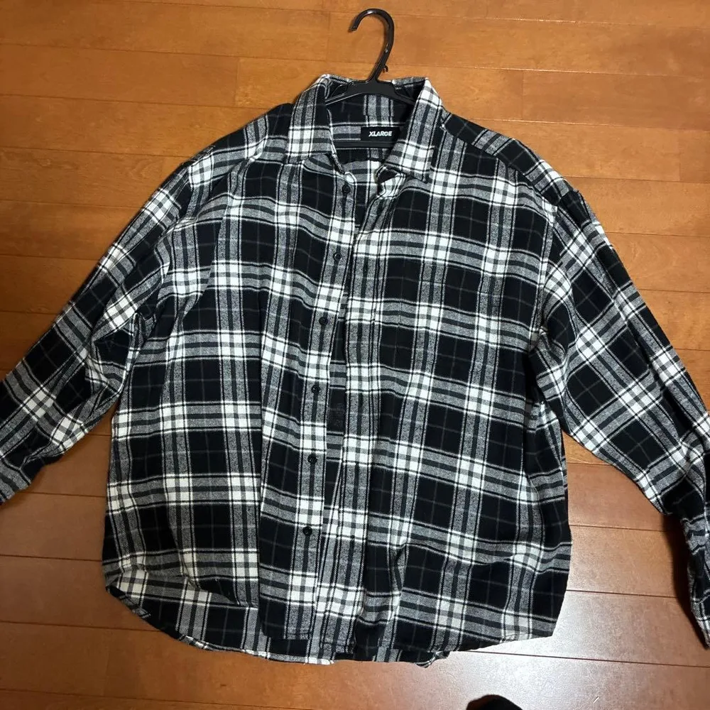 XLARGE チェック柄 長袖シャツ バックプリント