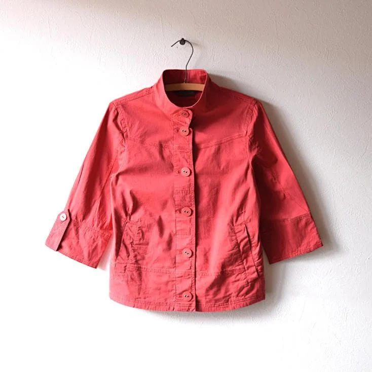 Eddie Bauer Cotton Jacket Women's XS Outdoor Red สีแดง