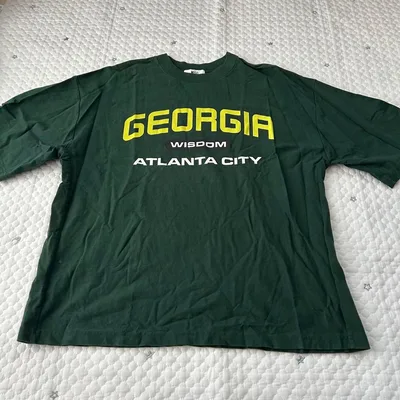【7982】WEGO ウィゴー 五分袖Tシャツ メンズ グリーン 綿100 L