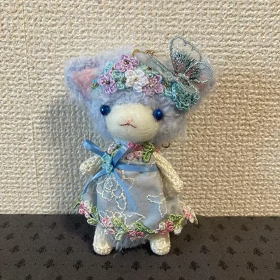 作家様 ハンドメイド 作品 あみぐるみ バッグチャーム 猫 フェアリー