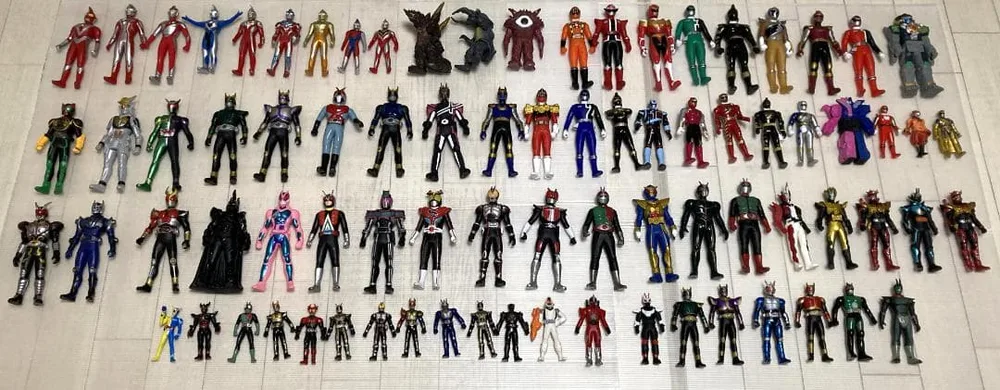 仮面ライダー ウルトラマン 戦隊ヒーロー ソフビ フィギュア まとめて 約80体