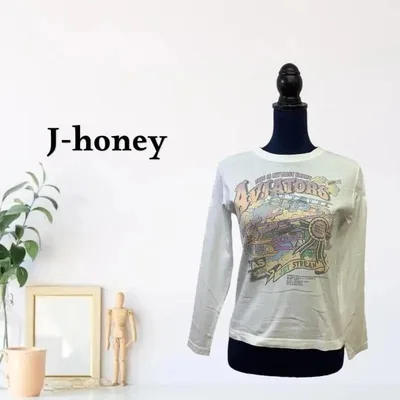 zC1008【M】J-honey Tシャツ/カットソー 長袖 飛行機 綿100%
