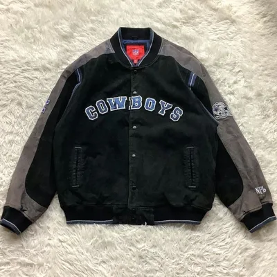 NFL カウボーイズ スタジャン レザージャケット 90s メンズ 刺繍