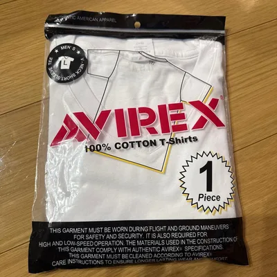 AVIREX Vネック 半袖Tシャツ ホワイト Lサイズ