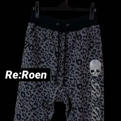 Re:Roen レオパード柄 スカル スウエットパンツ スカル ラメ M Y2K