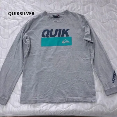 クイックシルバーQUIKSILVER 長袖カットソー ロンT グレー Mプリント