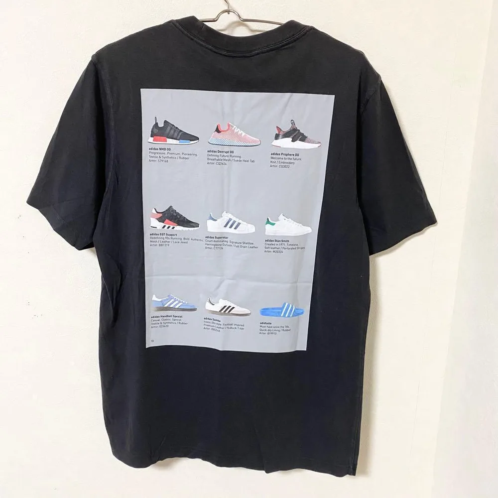 【アディダス】カタログバックプリントTシャツ クルーネック 半袖 綿100% M