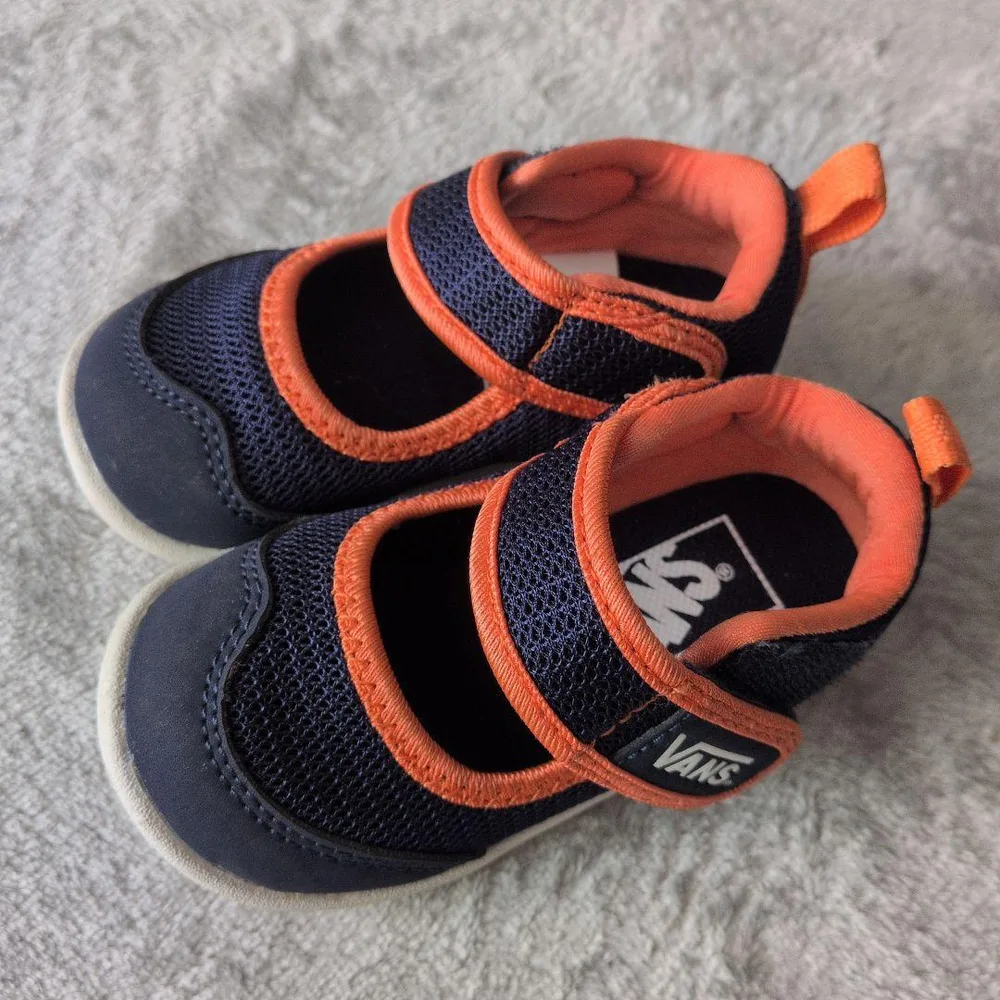 【美品】VANS ベビーシューズ ネイビー×オレンジ