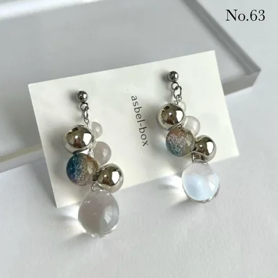 63.ピアス/イヤリング ころん つぶつぶ あわ玉 クール モダン 大人 モード