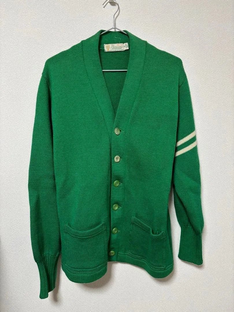 Burean ヴィンテージ カーディガン グリーン 42 古着 50s 緑