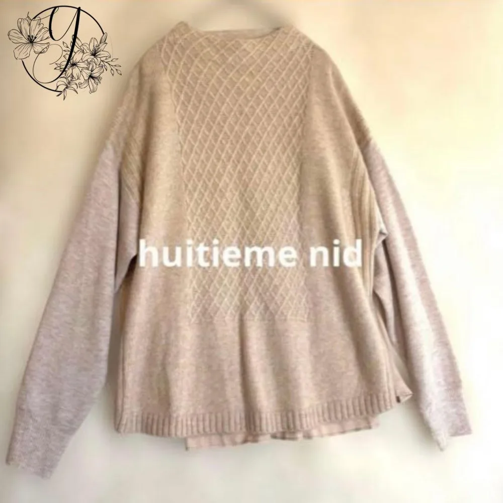 【huitieme nid】異素材ドッキングニット アンゴラ混 セーター 159
