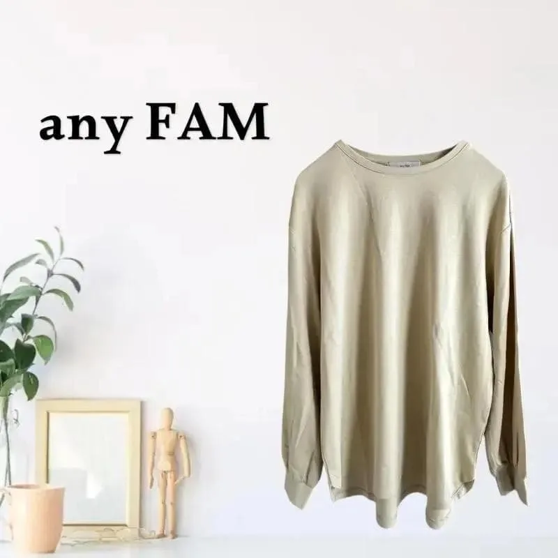 zY253【FREE】any FAM Tシャツ/カットソー 長袖 無地 シンプル