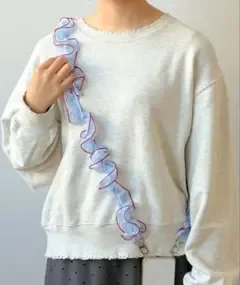 スリーコインズ オーガンジースマホショルダー ライトブルーレッド