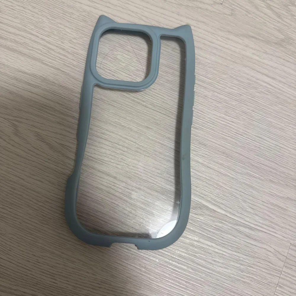 iPhone16Pro スマホケース 猫耳 水色