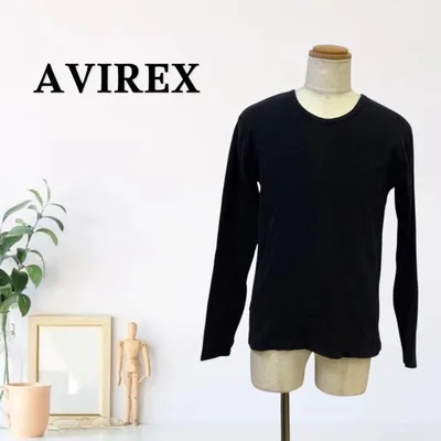 zP22【XL】AVIREX 長袖カットソー サーマル リブ ロンT
