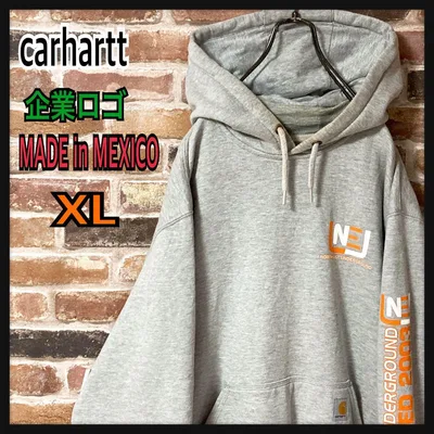 《人気》カーハート carhartt パーカー 企業ロゴ バックロゴ アームロゴ