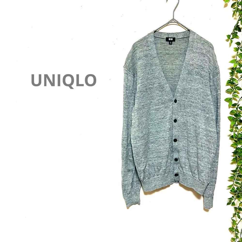 【UNIQLOユニクロ】長袖カーディガン 麻混 オーバーサイズ ユニセックス M