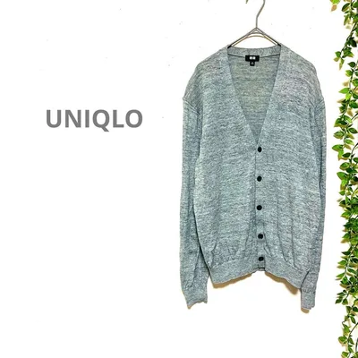 【UNIQLOユニクロ】長袖カーディガン 麻混 オーバーサイズ ユニセックス M