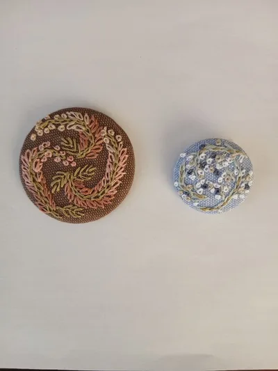 刺繍ブローチ(2点セット)