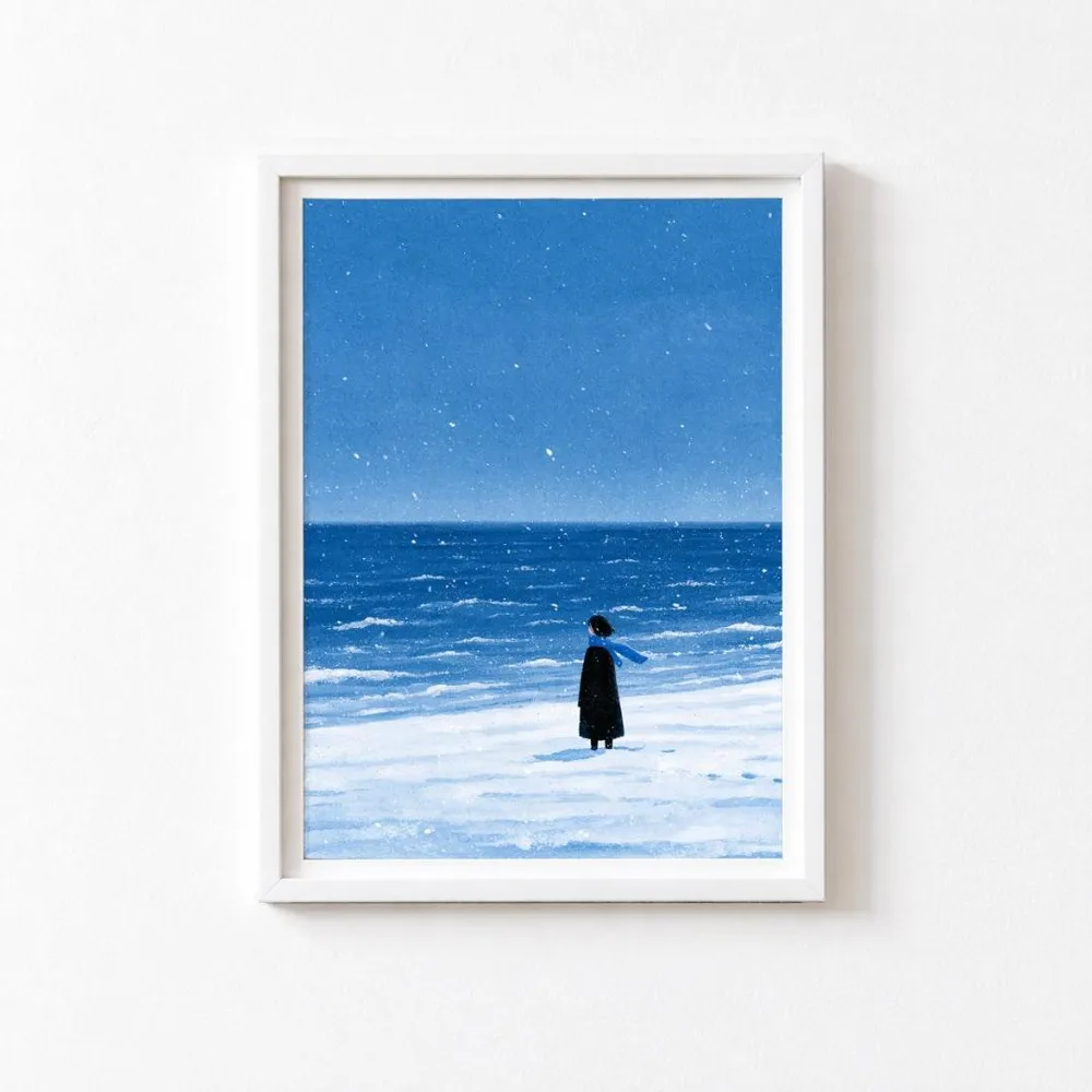 A4ポスター 風景画 冬 雪 光沢紙 デジタルアート【ar-20】
