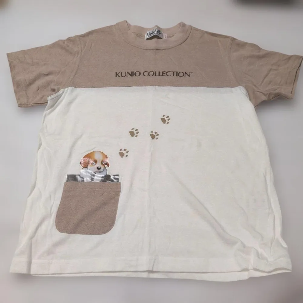 KUNIO COLLECTION 半袖Tシャツ 子犬プリント