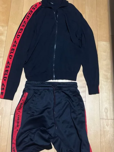 DIESEL 上下セット ジャージ ブラック レッド