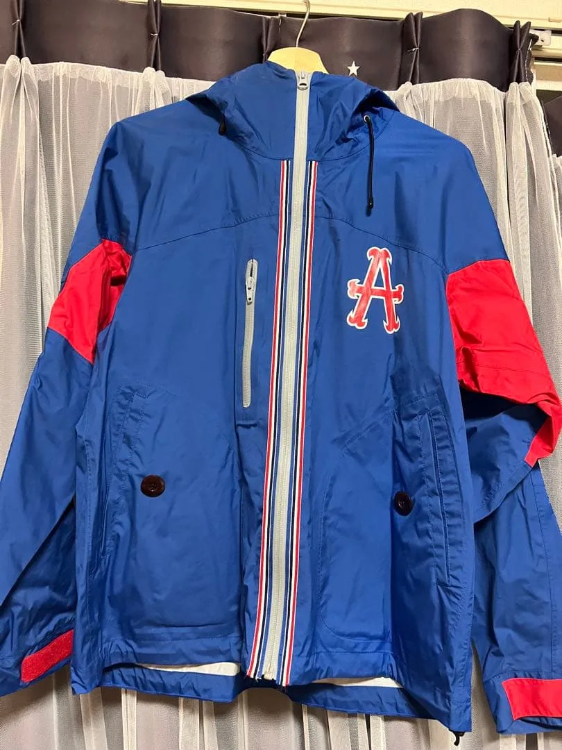 ALDIES フード付きナイロンジャケット 青赤