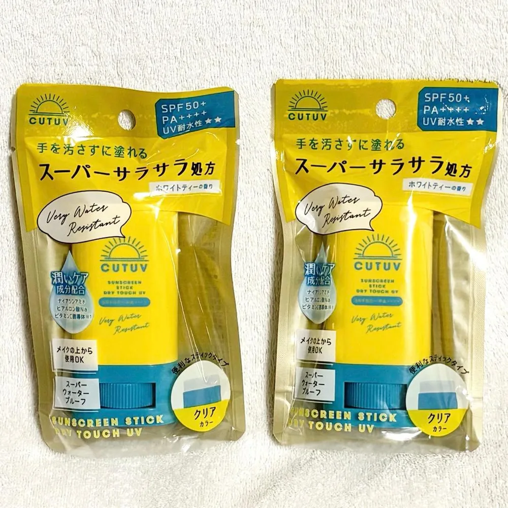 【新品2個】CUTUV 日焼け止めスティック ホワイトティーの香り SPF50+
