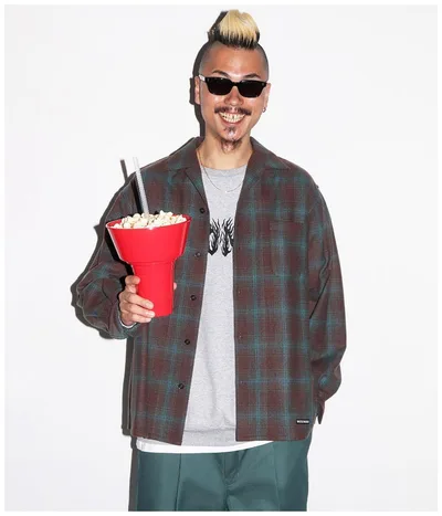 ワコマリア × ペンドルトン オンブレチェック オープン カラーシャツ25FW