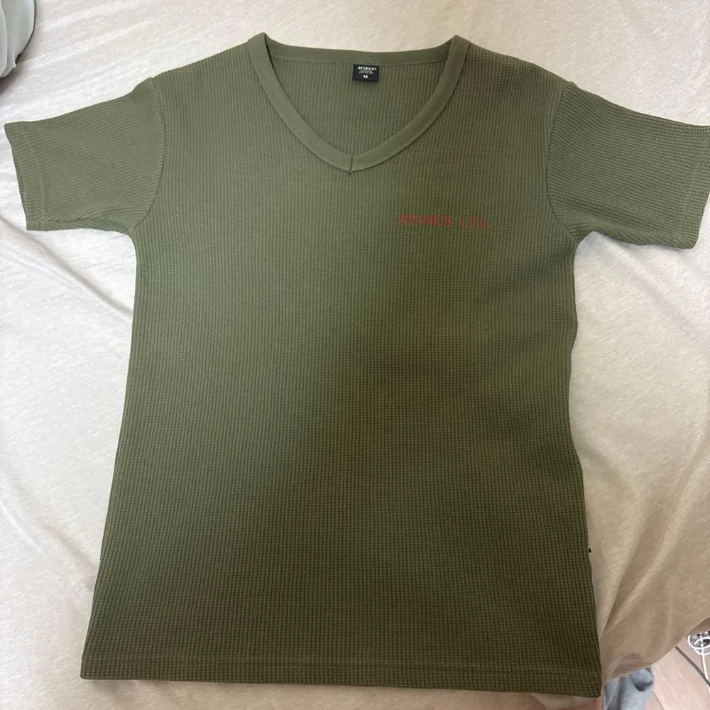 AVIREX ワッフル Vネック Tシャツ オリーブ
