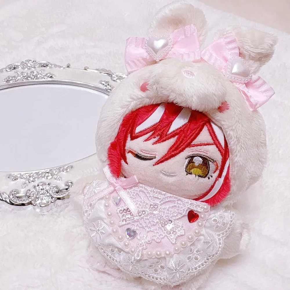 にじぱぺっと おまんじゅう ちびぐるみ いつぬい ぬい服 ヘッドドレス ピンク