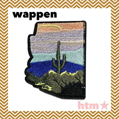 サボテン アウトドア 砂漠 キャンプ ワッペン アイロン刺繍ワッペン アップリケ