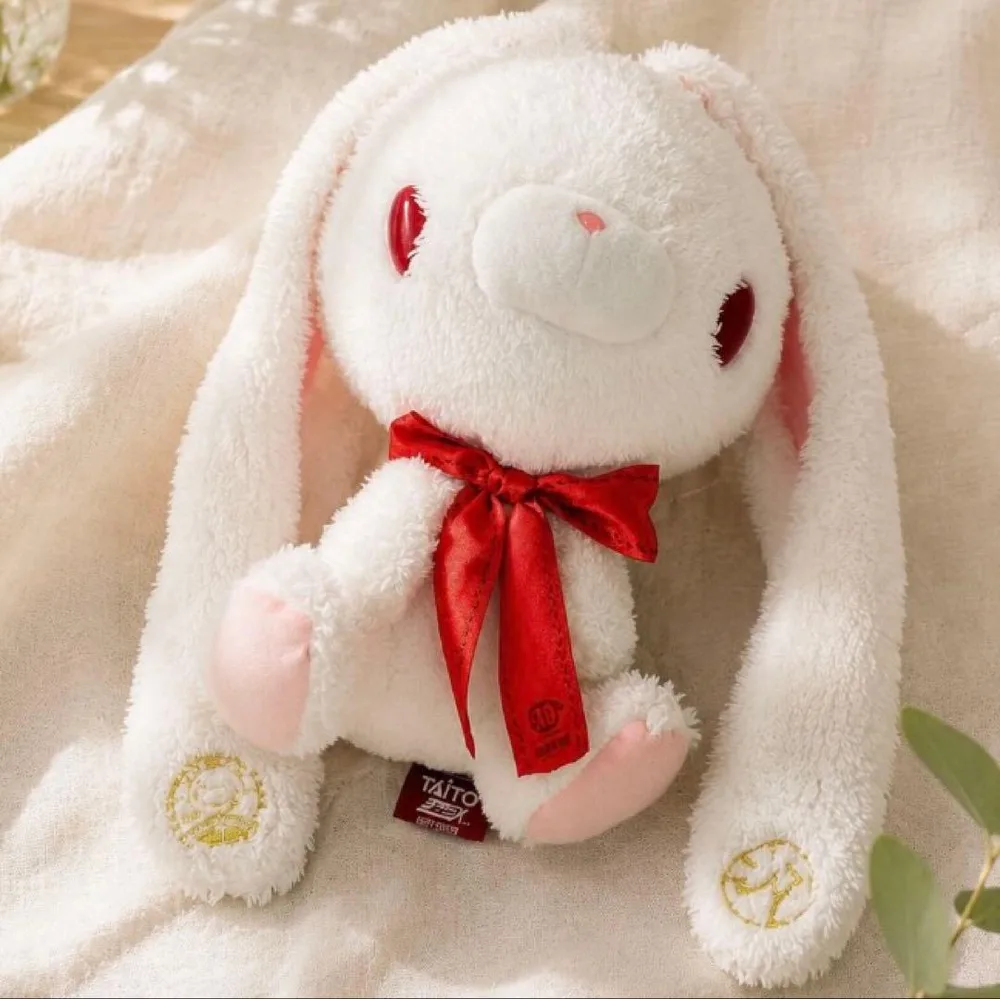 汎用うさぎ テディバニー ぬいぐるみ チャックスGP ホワイト ラメ リボン