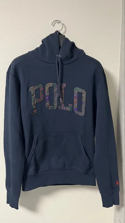 POLO RALPH LAUREN ペイズリーロゴ パーカー ネイビー