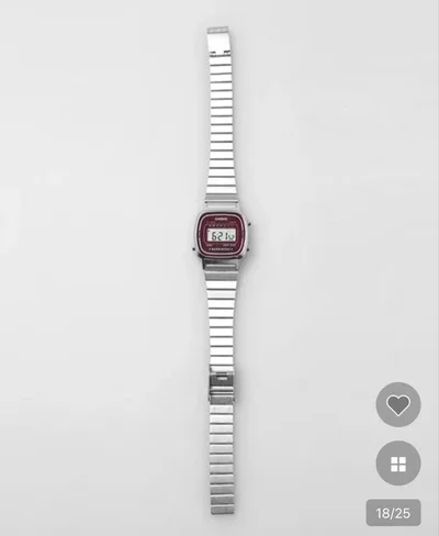 CASIO デジタル腕時計 レッド×シルバー (電池切れ)
