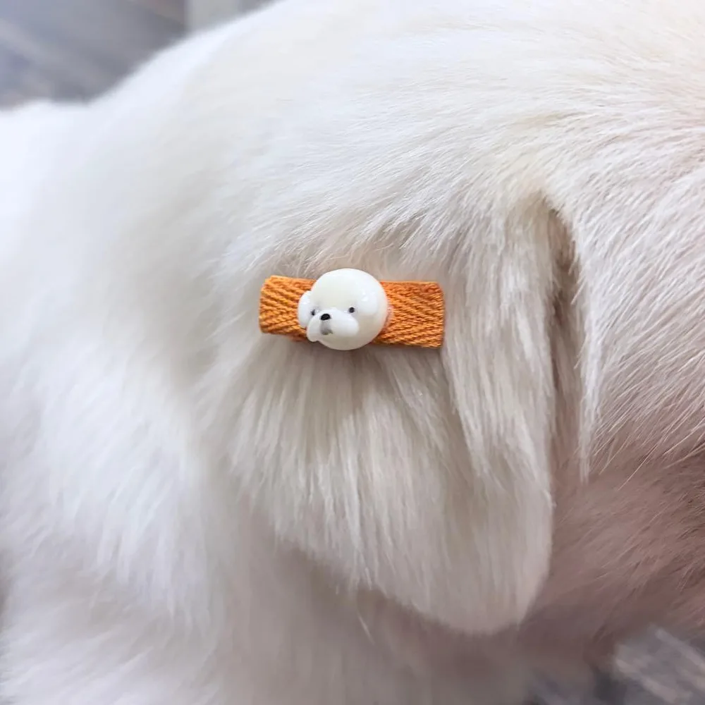 ペキニーズモチーフ ヘアクリップ 2個セット