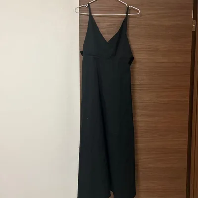 バックリボン キャミワンピース ブラック Mサイズ